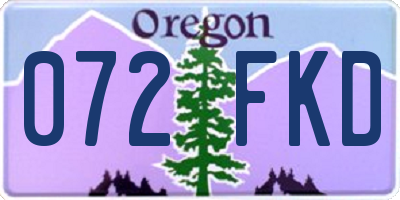 OR license plate 072FKD