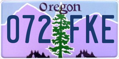OR license plate 072FKE