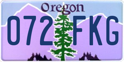 OR license plate 072FKG