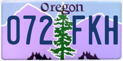 OR license plate 072FKH