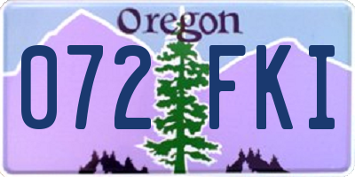 OR license plate 072FKI