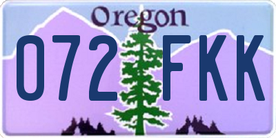 OR license plate 072FKK