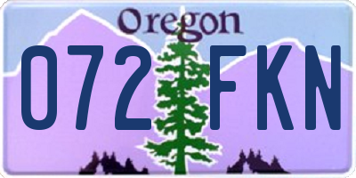 OR license plate 072FKN