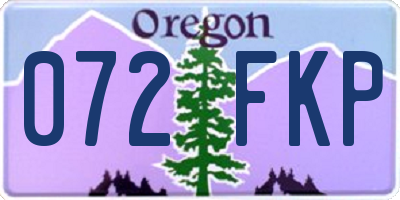 OR license plate 072FKP