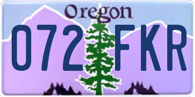 OR license plate 072FKR