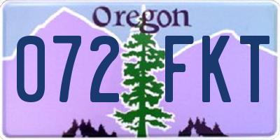 OR license plate 072FKT