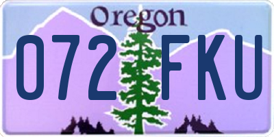 OR license plate 072FKU