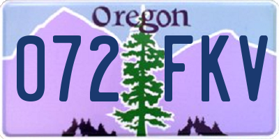 OR license plate 072FKV