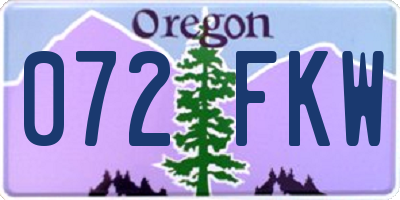 OR license plate 072FKW