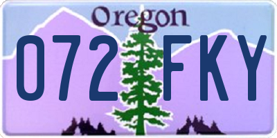 OR license plate 072FKY