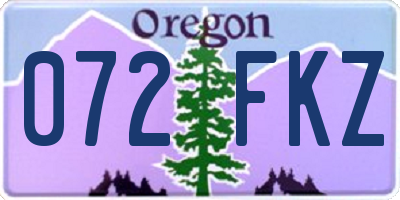 OR license plate 072FKZ