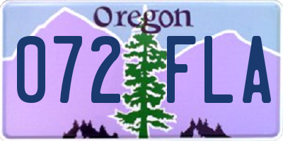 OR license plate 072FLA