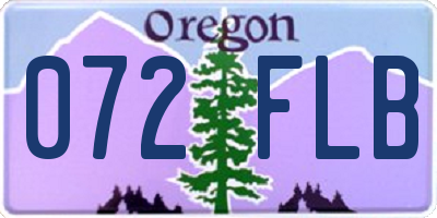 OR license plate 072FLB