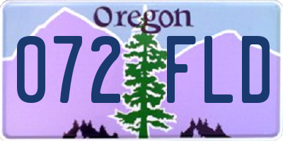 OR license plate 072FLD