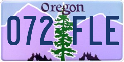 OR license plate 072FLE