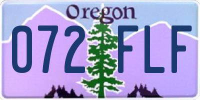 OR license plate 072FLF