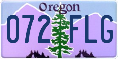 OR license plate 072FLG