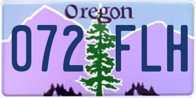 OR license plate 072FLH