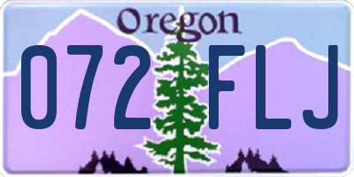 OR license plate 072FLJ