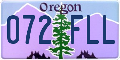 OR license plate 072FLL