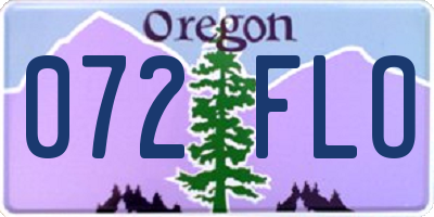 OR license plate 072FLO