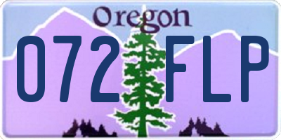 OR license plate 072FLP