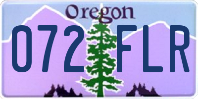 OR license plate 072FLR
