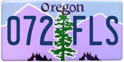 OR license plate 072FLS