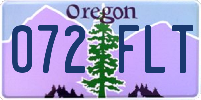 OR license plate 072FLT