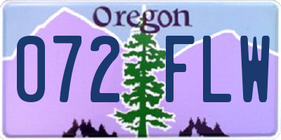 OR license plate 072FLW