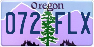 OR license plate 072FLX