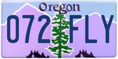 OR license plate 072FLY
