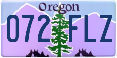 OR license plate 072FLZ