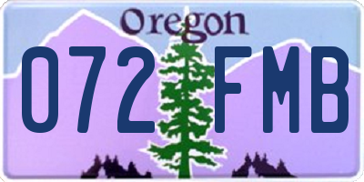 OR license plate 072FMB