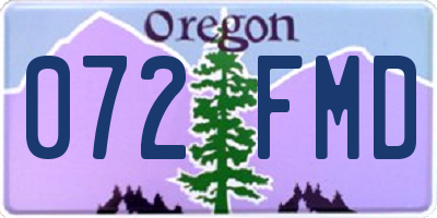OR license plate 072FMD
