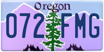 OR license plate 072FMG