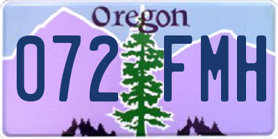 OR license plate 072FMH