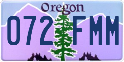 OR license plate 072FMM