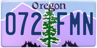 OR license plate 072FMN