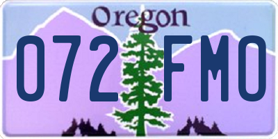 OR license plate 072FMO