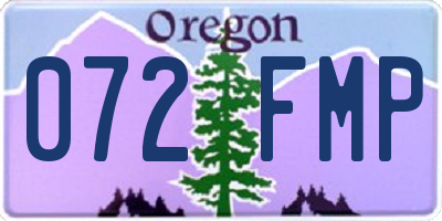OR license plate 072FMP