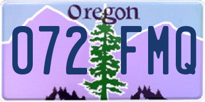 OR license plate 072FMQ