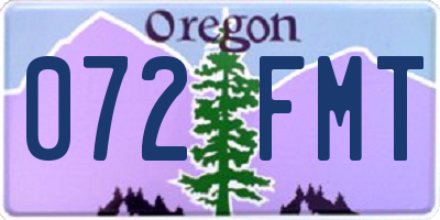 OR license plate 072FMT