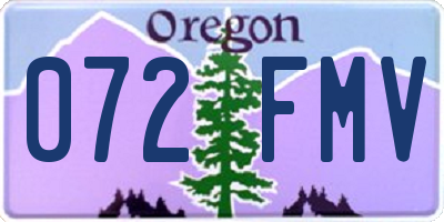OR license plate 072FMV