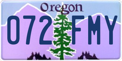 OR license plate 072FMY