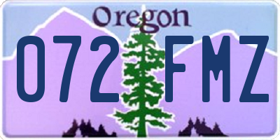 OR license plate 072FMZ