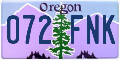 OR license plate 072FNK