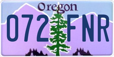 OR license plate 072FNR