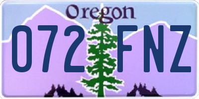OR license plate 072FNZ