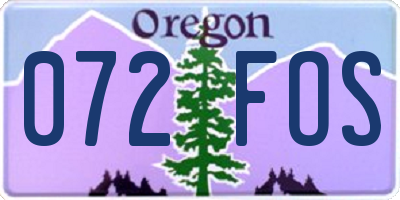 OR license plate 072FOS